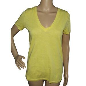 J. Crew T-Shirt Womens Size Small Yellow Slub Cotton Tee Short Sleeve Top lemon